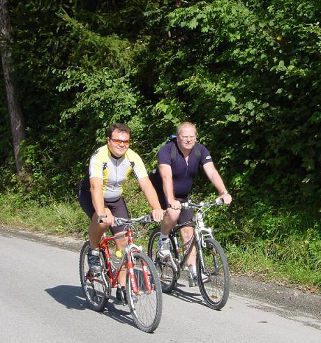 Im Bild zwei Pedalritter: Franz Theinschnack und Markus Fuchs